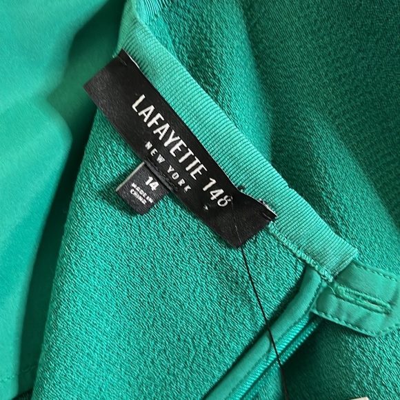 Lafayette 148 New York Mini Skirt Women's size 14 Wool Academia Preppy Green NWT - Picture 5 of 10